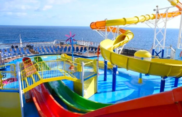 Twister Waterslide and WaterWorks located on board the Dinogo Elation