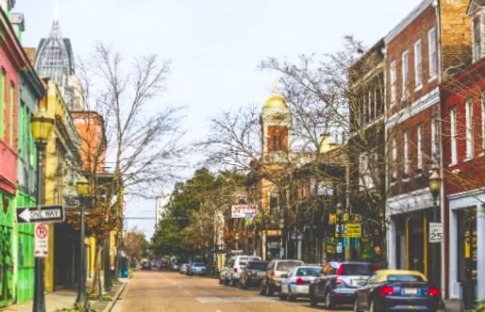 the iconic Dauphin Street in Mobile, Alabama