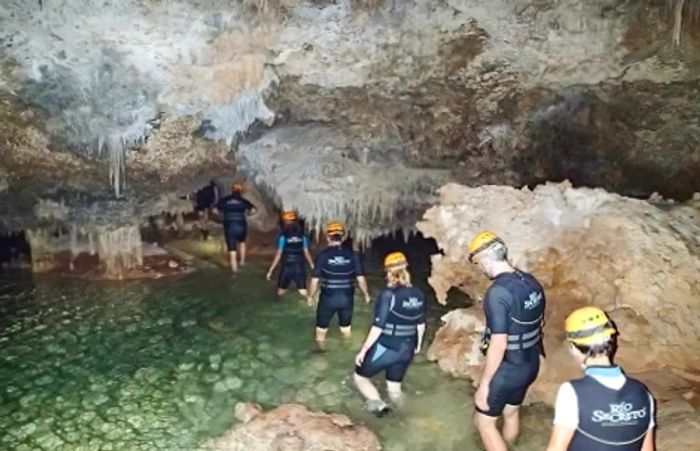 group of individuals enjoying the Cozumel Amazing Secret River excursion