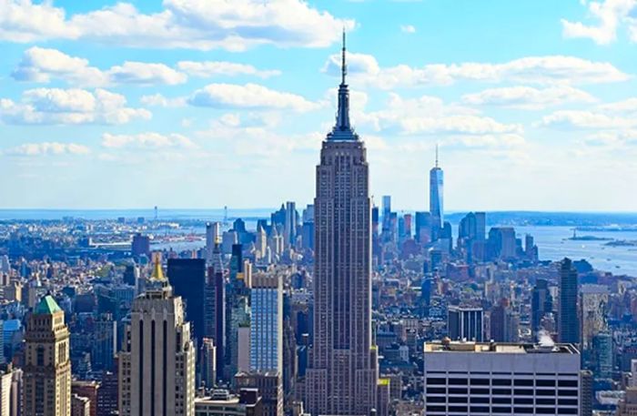 aerial view of the empire state building