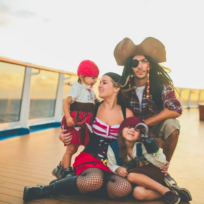 pirate family posing