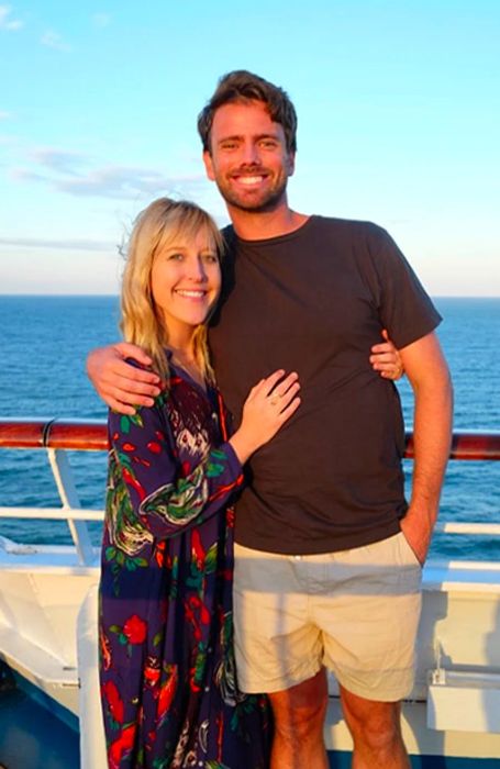 A couple enjoying the ship's deck