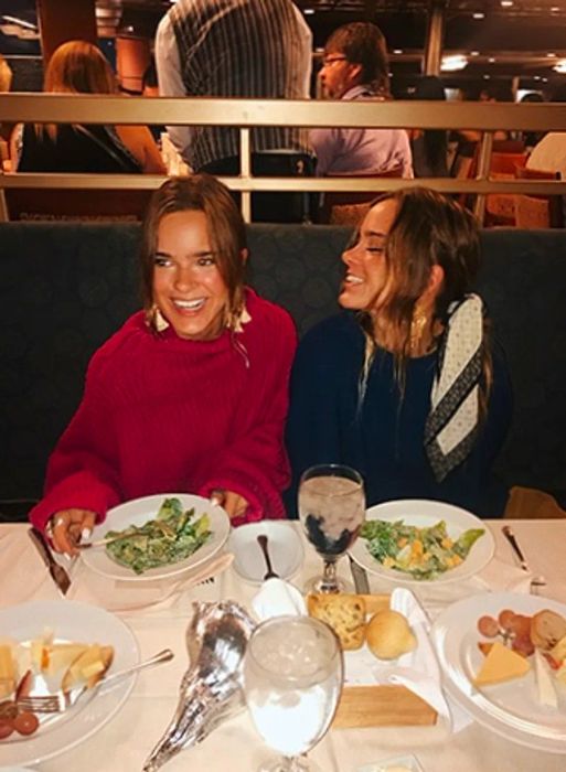 Tess & Sarah dining in the formal dining room