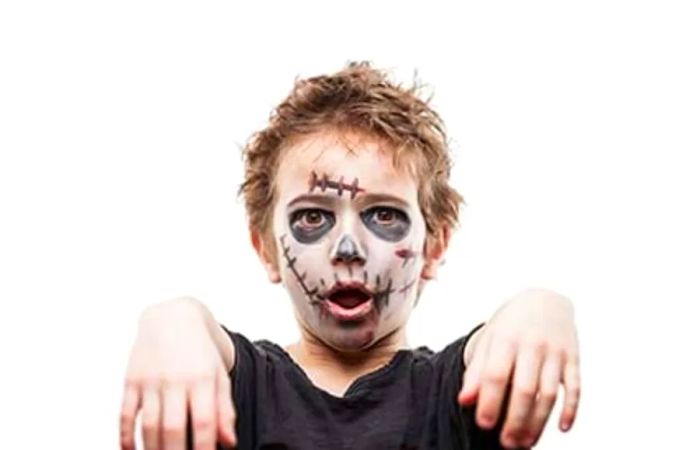 boy in a zombie costume