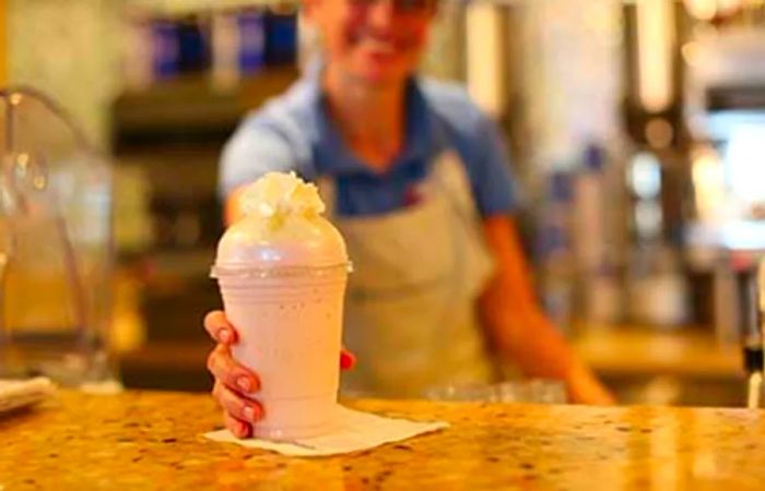 A milkshake being served at The Shake Spot