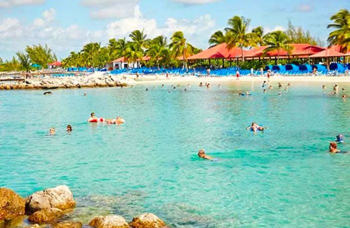 individuals enjoying the beach in Princess Cays