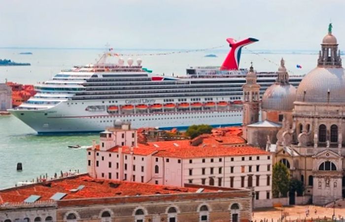 Dinogo ship docking at a European port