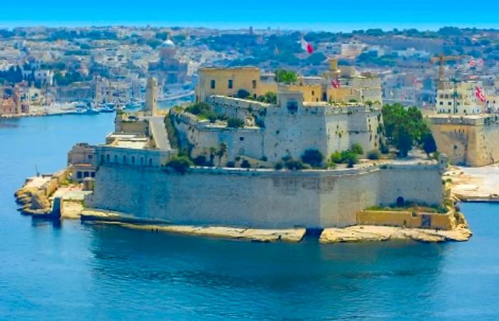 an aerial view of Fort St. Angelo