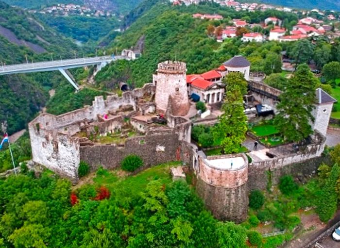 aerial perspective of Trsat Castle in Rijeka