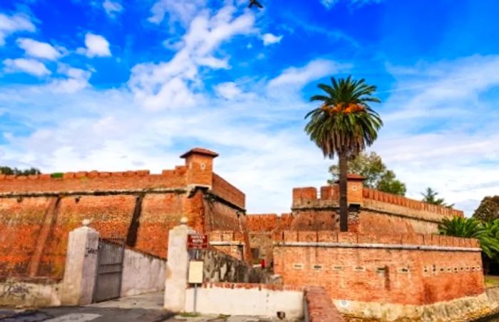 The exterior of Fortezza Nuova in Livorno, Italy