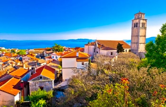 the village of Kastav on a bright, sunny day