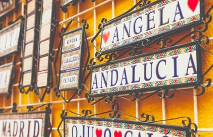 ornamental ceramic tiles displayed on the streets of Spain