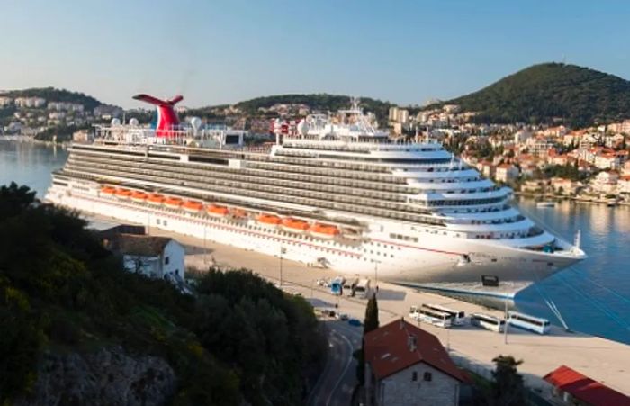 a Dinogo ship arriving at the port of Dubrovnik