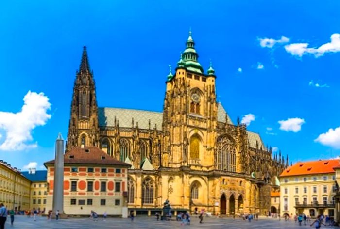 a panoramic view of St. Vitus Cathedral