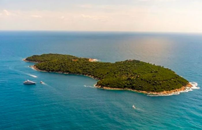 an aerial view of Lokrum Island