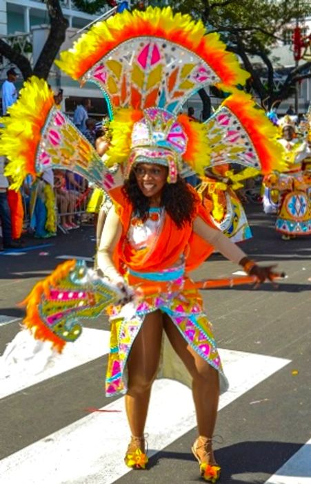 A Junkanoo dancer in The Bahamas