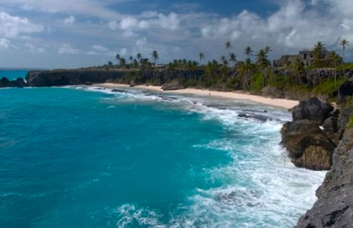 a picturesque view of Barbados' beaches and cliffs