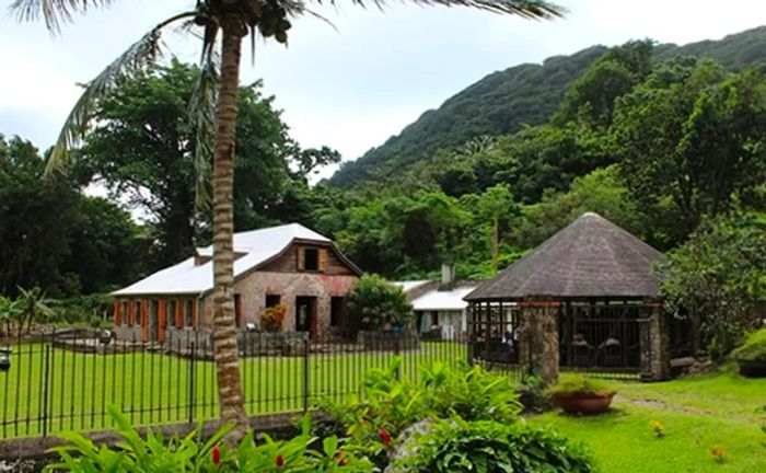 The Bois Cotlette estate, known for its cocoa, sugar cane, and coffee production, is located in Dominica