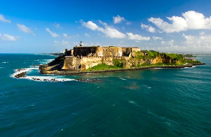 aerial view of Fort San Felipe Del Morro in San Juan, Puerto Rico