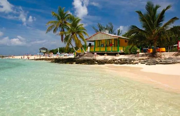 a beach hut on a Caribbean shoreline