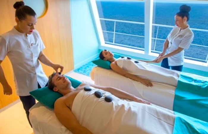 a couple receiving a massage at Cloud 9 Spa