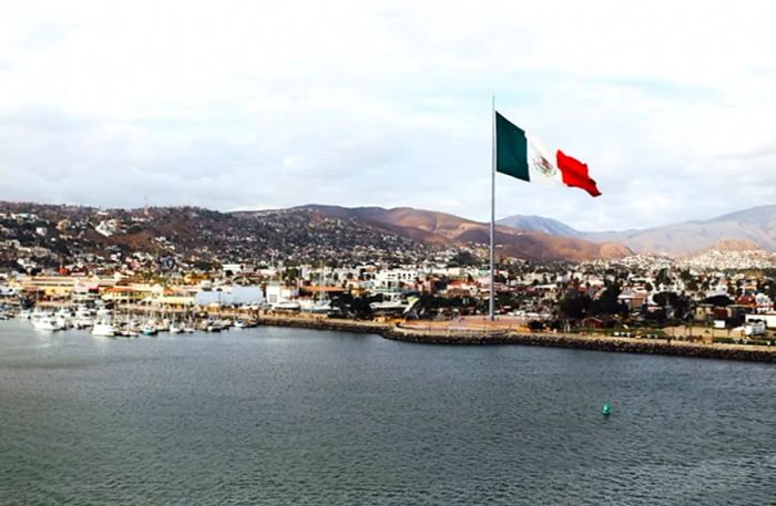 view of Ensenada, Mexico from the port