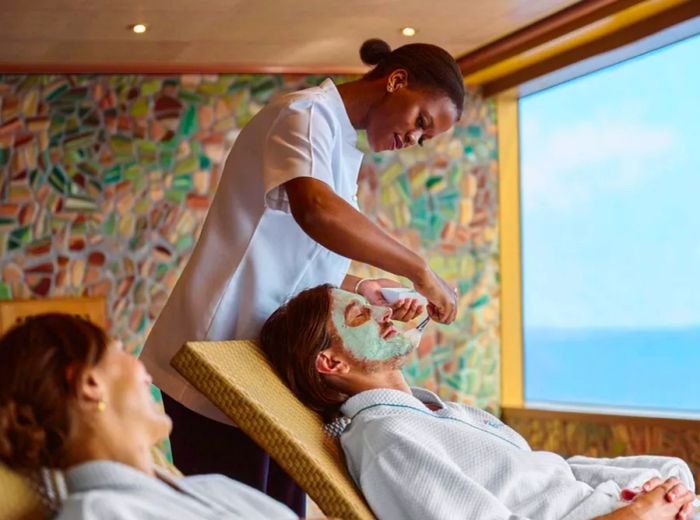 Couples enjoying a spa treatment