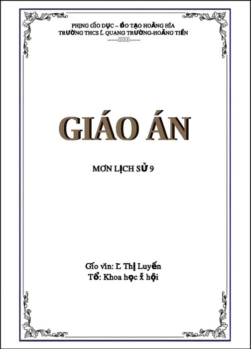 Mẫu bìa giáo án file Word chuyên nghiệp và ấn tượng