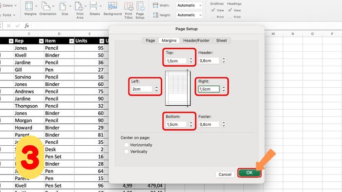 cách căn chỉnh lề trong excel trước khi in tài liệu