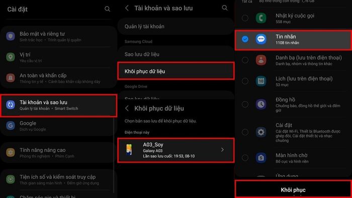 Phương pháp khôi phục tin nhắn SMS đã xóa trên Samsung thông qua Samsung Cloud
