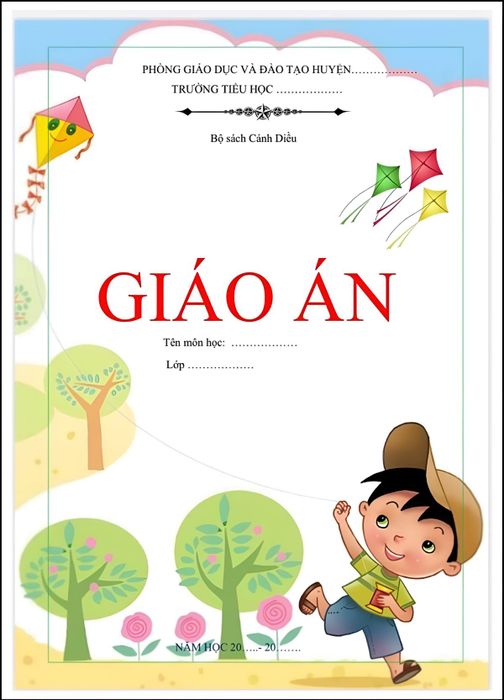 Mẫu bìa giáo án dạng file Word miễn phí