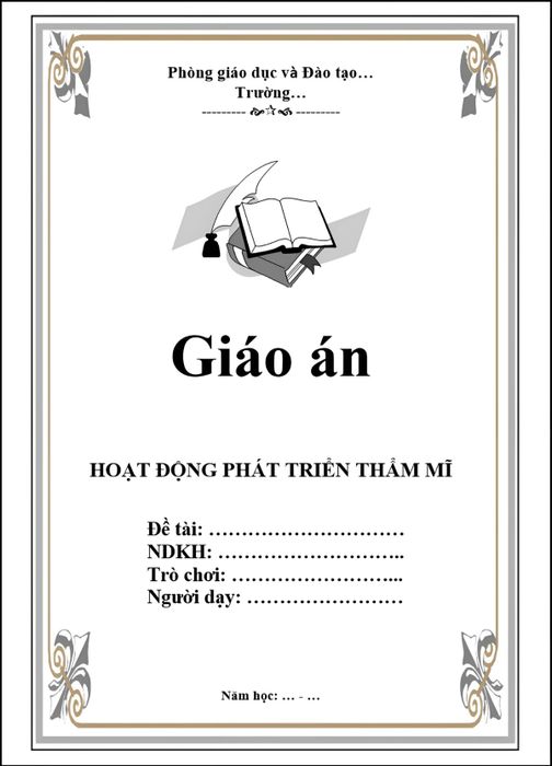 Mẫu bìa giáo án mang tính chuyên nghiệp