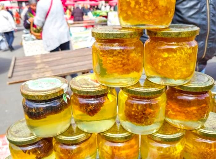 honey available at a Croatian street market