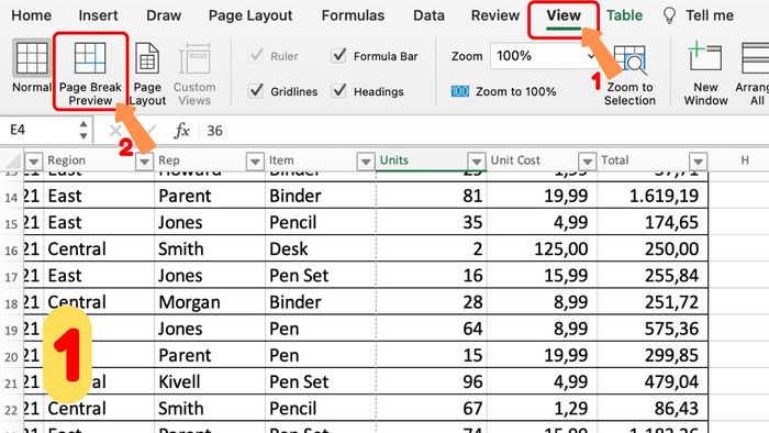 cách chỉnh lề trong excel