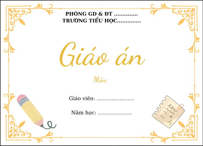 Mẫu bìa giáo án đẹp miễn phí cho bạn