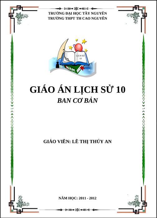 Bìa giáo án dọc chuẩn nhất