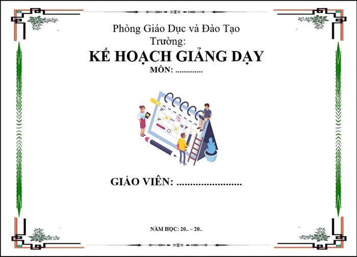 Mẫu bìa giáo án khổ ngang ấn tượng