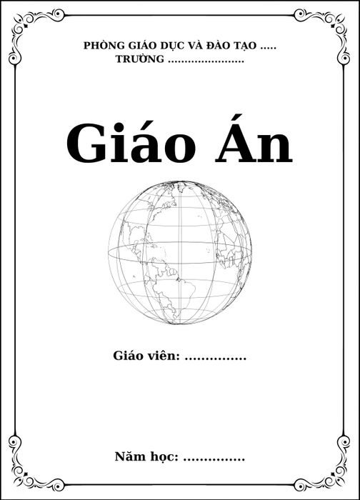 Mẫu bìa giáo án khổ dọc với thiết kế chuyên nghiệp