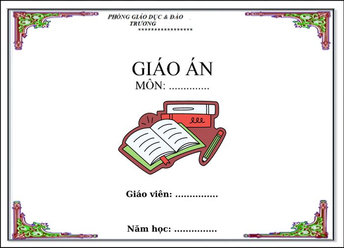 Bìa giáo án khổ ngang mang phong cách hiện đại