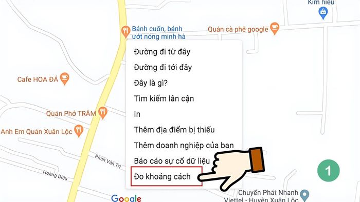 đo khoảng cách trên Google Map qua máy tính