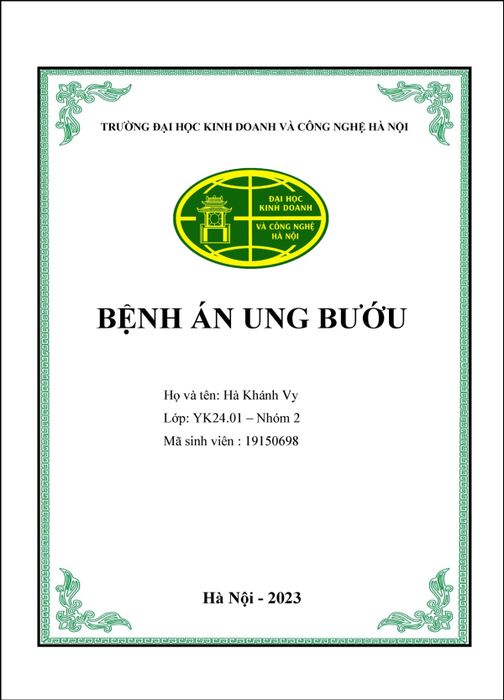 Mẫu bìa tiểu luận hiện đại của HUBT