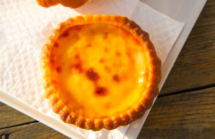 a Portuguese egg tart known as pastel de nata