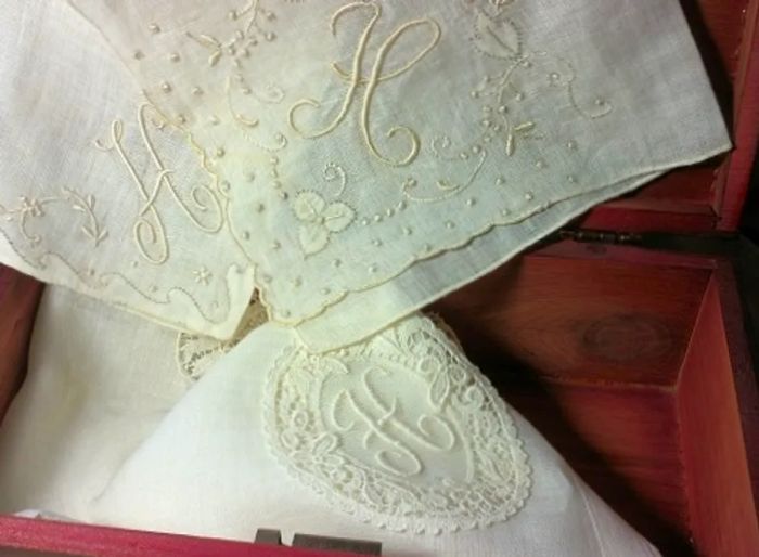 monogrammed handkerchiefs found in Portugal