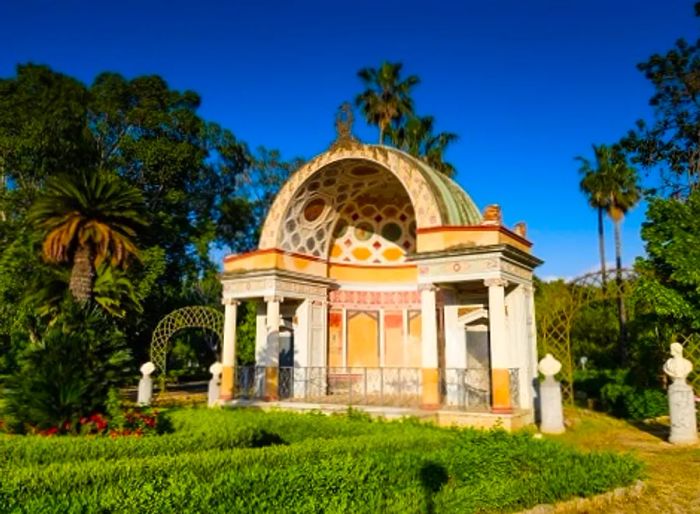 A peaceful spot at Villa Giulia Park in Palermo.