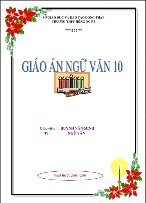 Mẫu bìa giáo án file Word đạt tiêu chuẩn