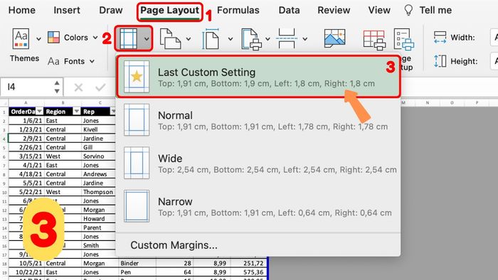 cách căn lề để in trong excel