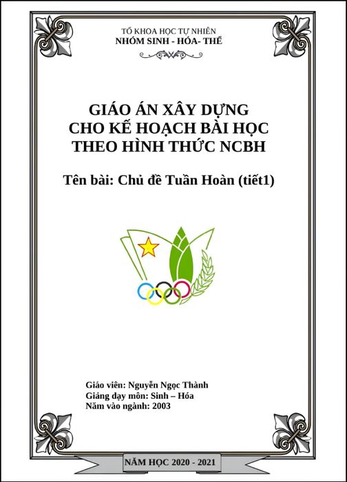 Các mẫu bìa giáo án file Word miễn phí