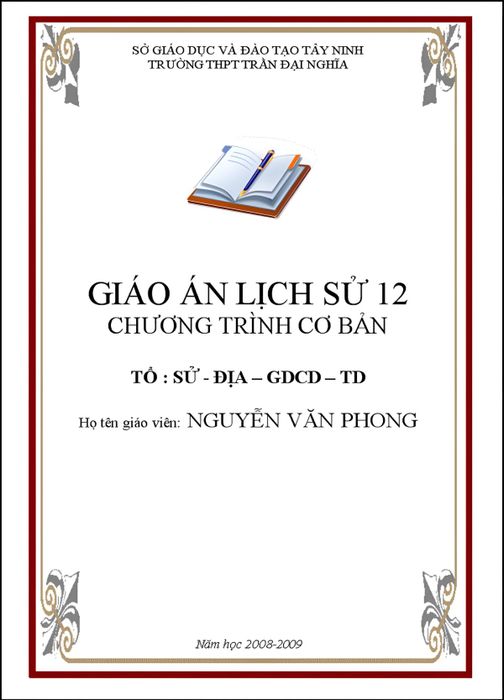 Mẫu bìa giáo án file Word đẹp mắt