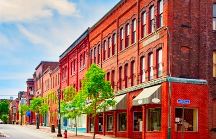 a bustling downtown market in the city of Saint John