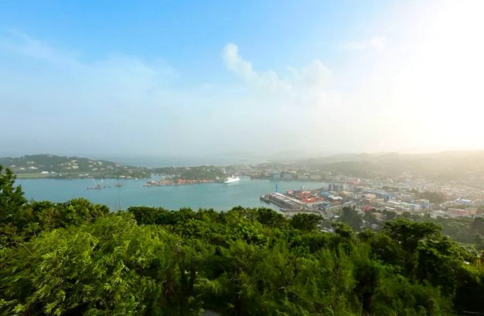 aerial view of Castries, St. Lucia